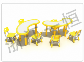Plastic table and chair series可拼式月牙桌（雙邊）