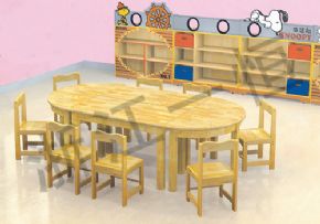 Table and chair series原木8人組合桌椅