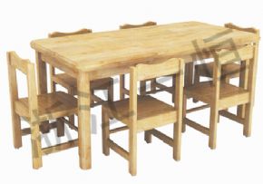 Table and chair series原木六人桌椅