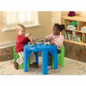 Developing language cognitionTable and chair combination (blue and green)